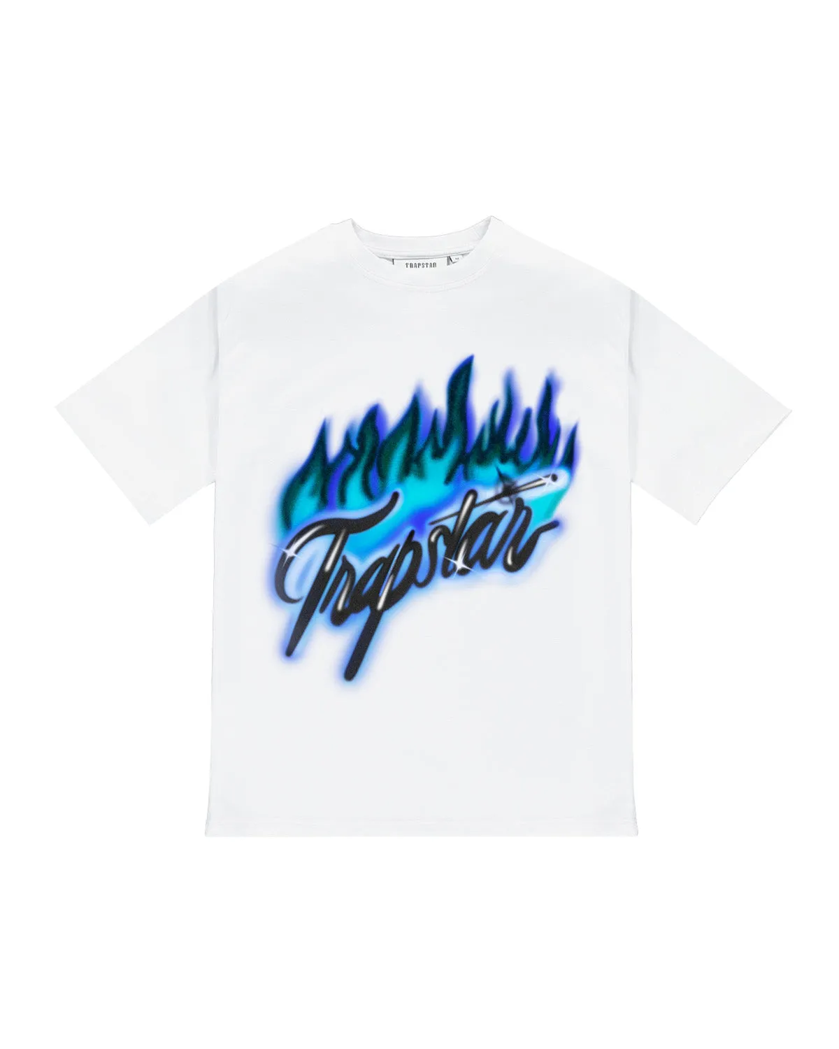 Flame Print Tee - White/Purple sold by Trapstar London