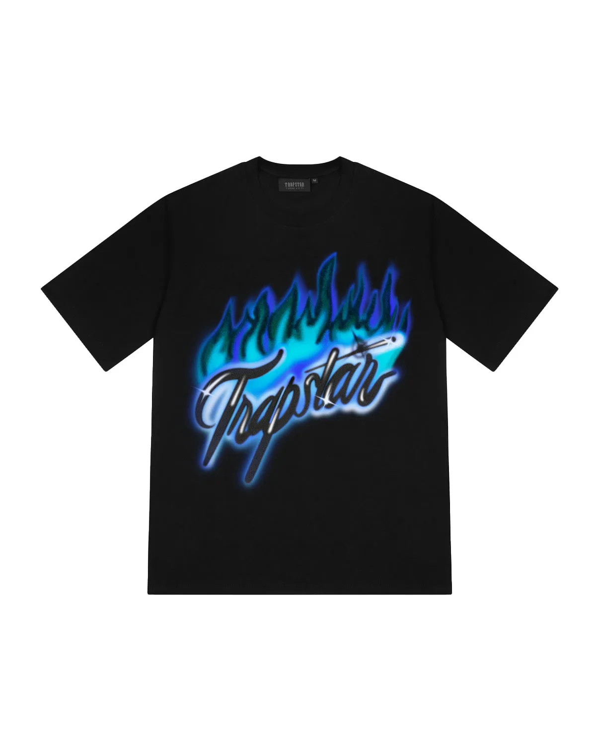 Flame Print Tee - Black/Purple sold by Trapstar London