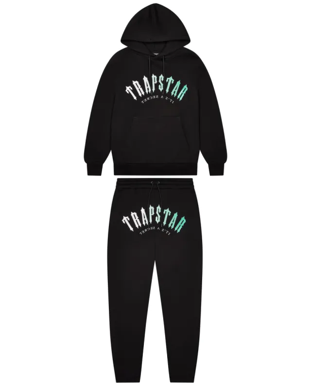 Decoded Hooded Gel Tracksuit - Black/Teal sold by Trapstar London