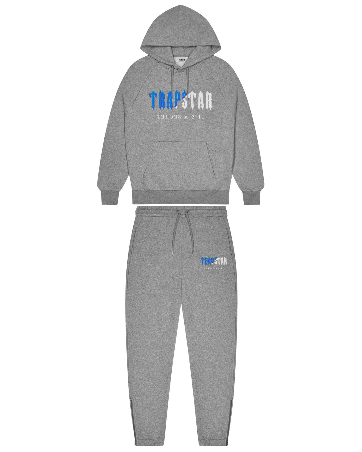 Chenille Decoded Hoodie Tracksuit - Grey/Blue sold by Trapstar London