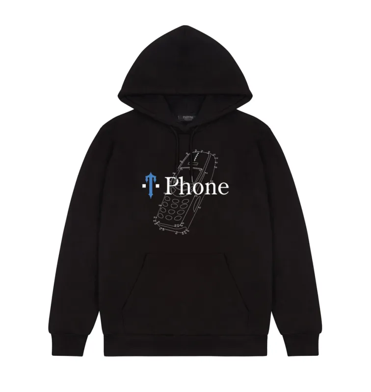 T Phone Hoodie - Black sold by Trapstar London