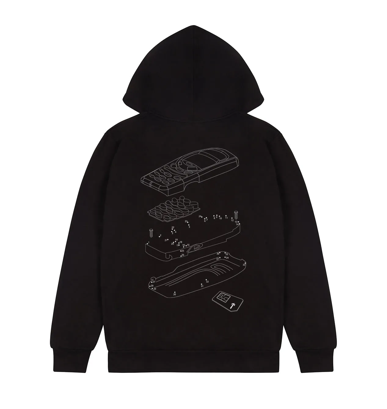T Phone Hoodie - Black sold by Trapstar London product image thumbnail 2
