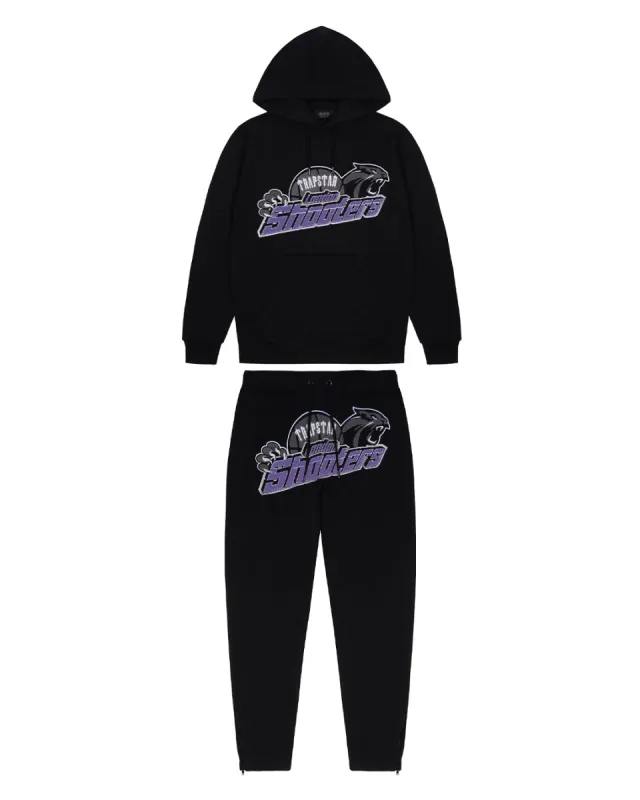Shooters Hooded Tracksuit - Black/Purple sold by Trapstar London