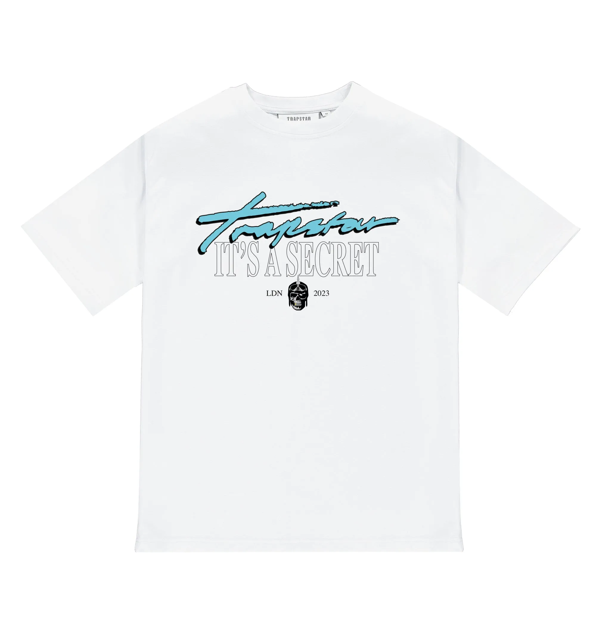 *PRE ORDER* It's A Secret SS Tee - White/Teal* sold by Trapstar London