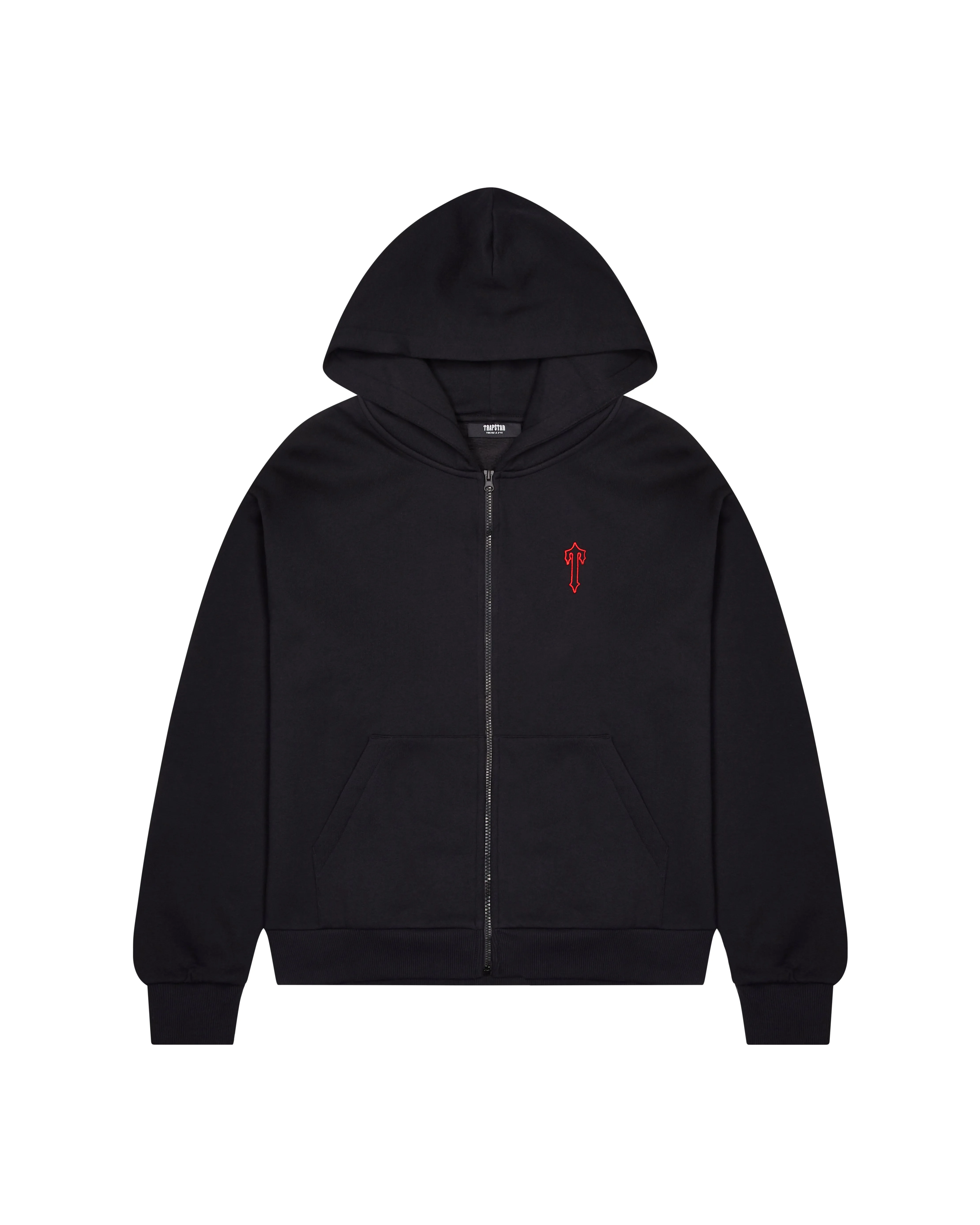 Foundation Zip Through Hoodie - Black/Red* sold by Trapstar London