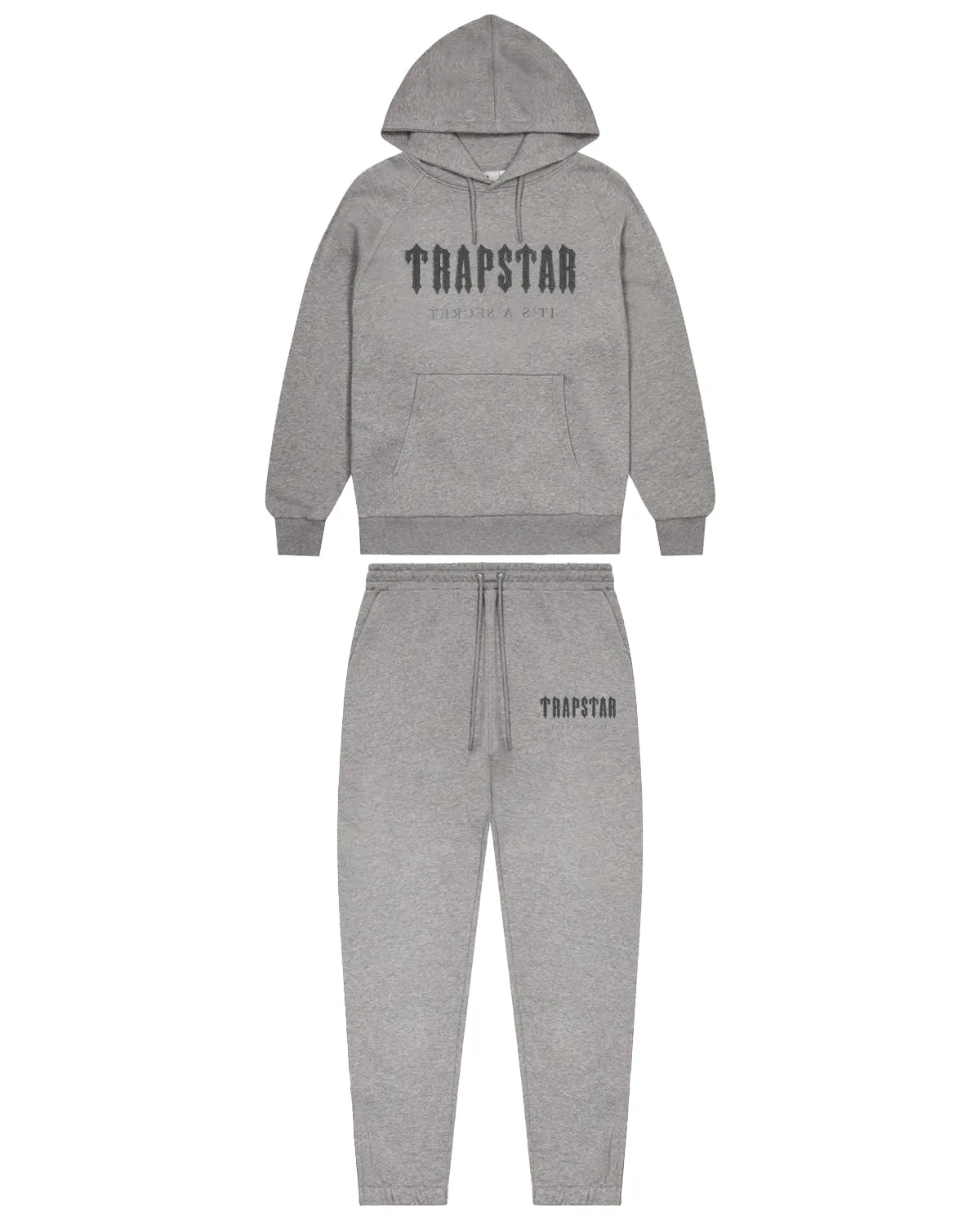 Chenille Decoded Hoodie Tracksuit - Grey/Grey sold by Trapstar London