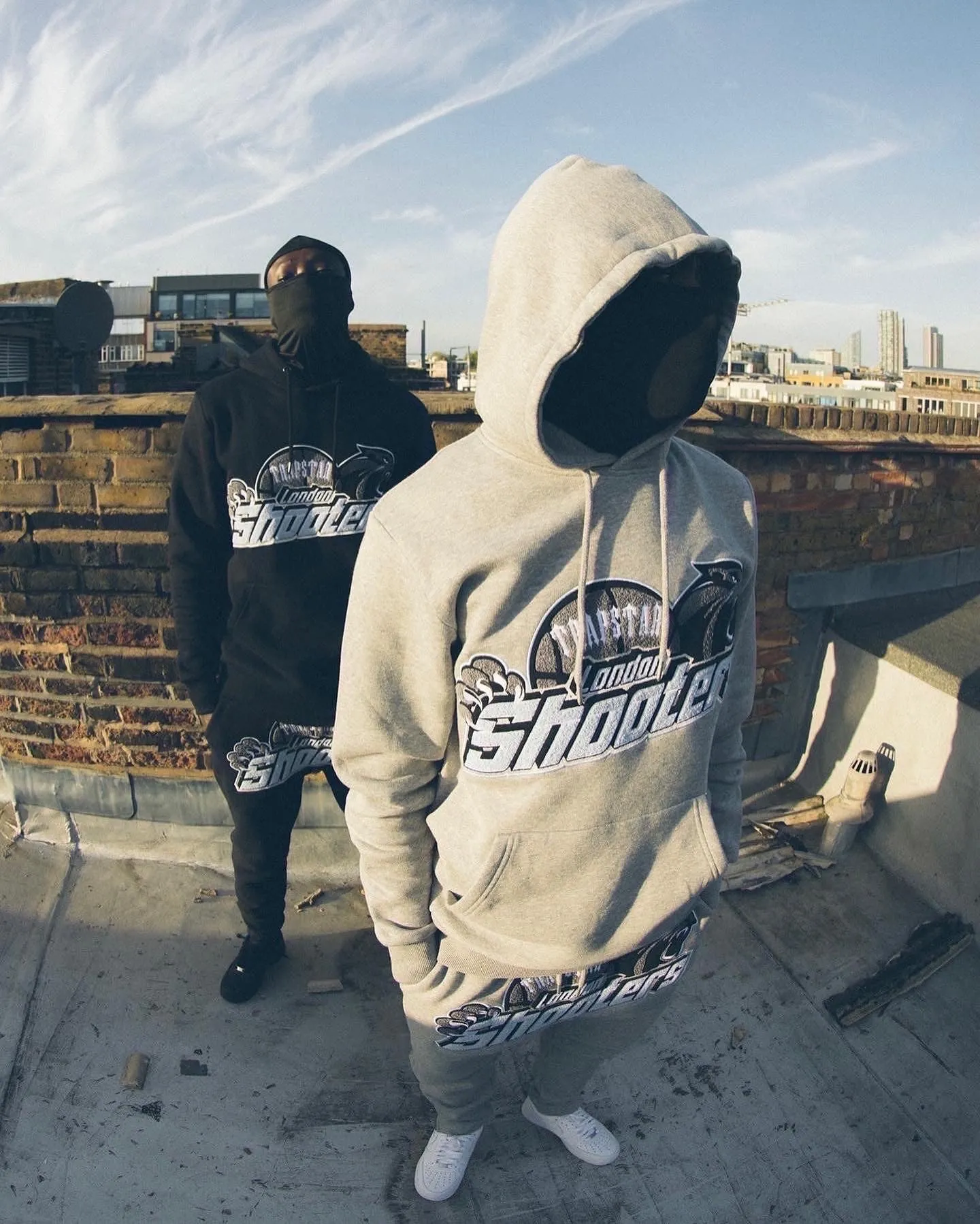 Shooters Hoodie Tracksuit - Grey/Sky Blue sold by Trapstar London product image thumbnail 4