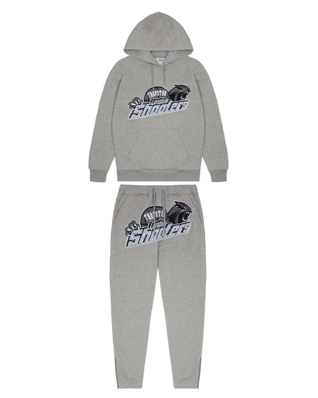 Shooters Hoodie Tracksuit - Grey/Sky Blue sold by Trapstar London