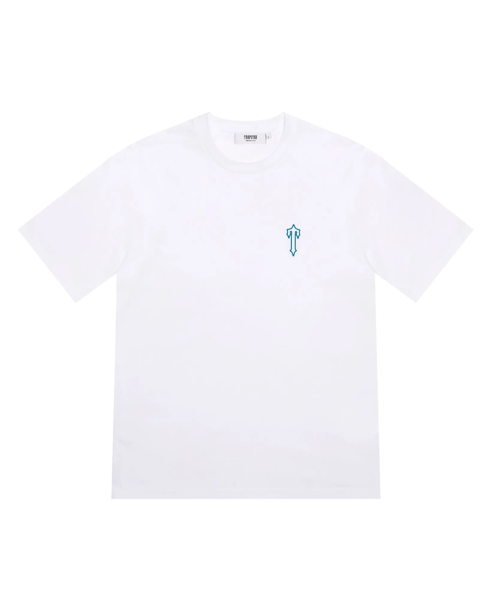 Foundation Tee - White/Light Teal sold by Trapstar London