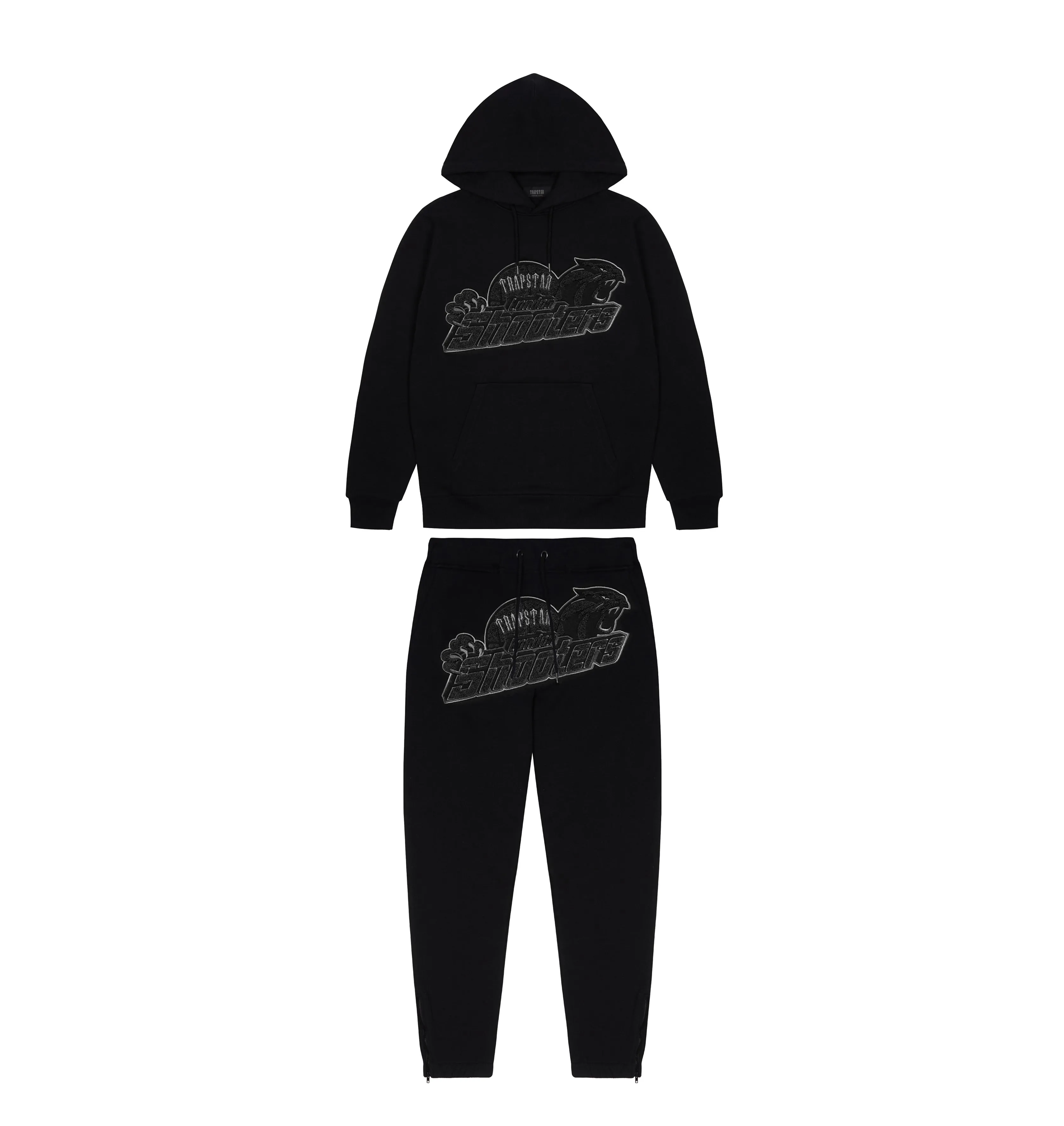 Shooters Hoodie Tracksuit - Black Monochrome Edition sold by Trapstar London