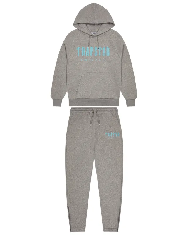 Chenille Decoded Hoodie Tracksuit - Grey/Light Blue* sold by Trapstar London