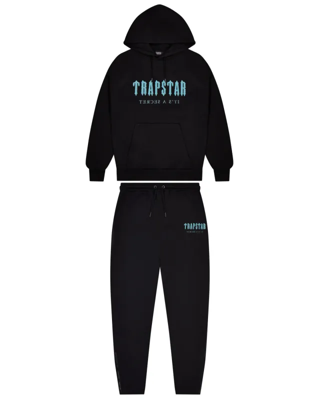 Chenille Decoded Hoodie Tracksuit - Black/Light Blue sold by Trapstar London