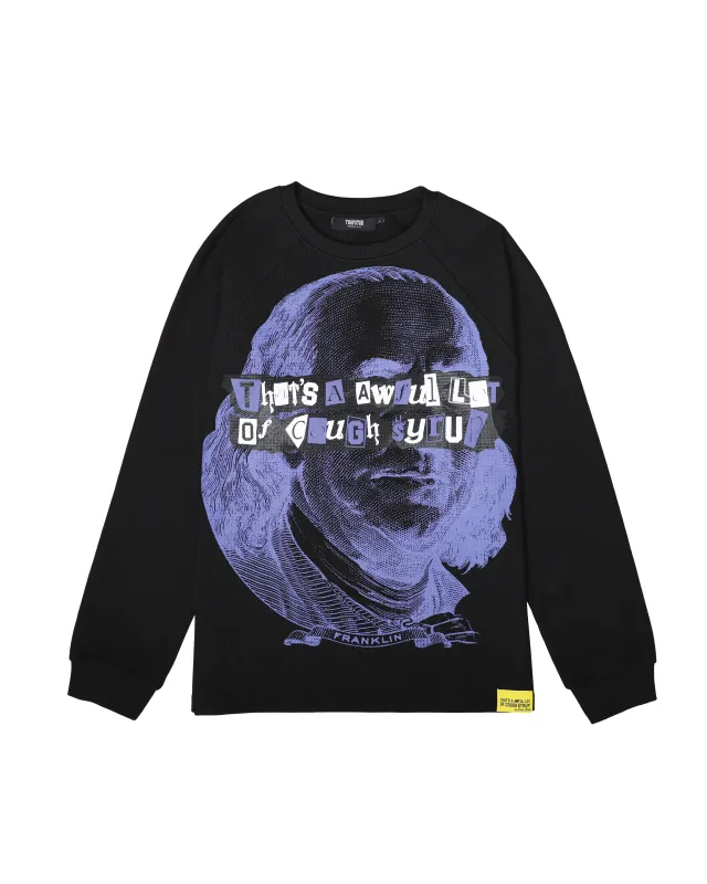 【Trapstar London】X COUGH SYRUP BENJAMIN FRANKLIN WAFFLETEE Trapstar x Cough Syrup Benjamin Franklin LS Waffle Tee