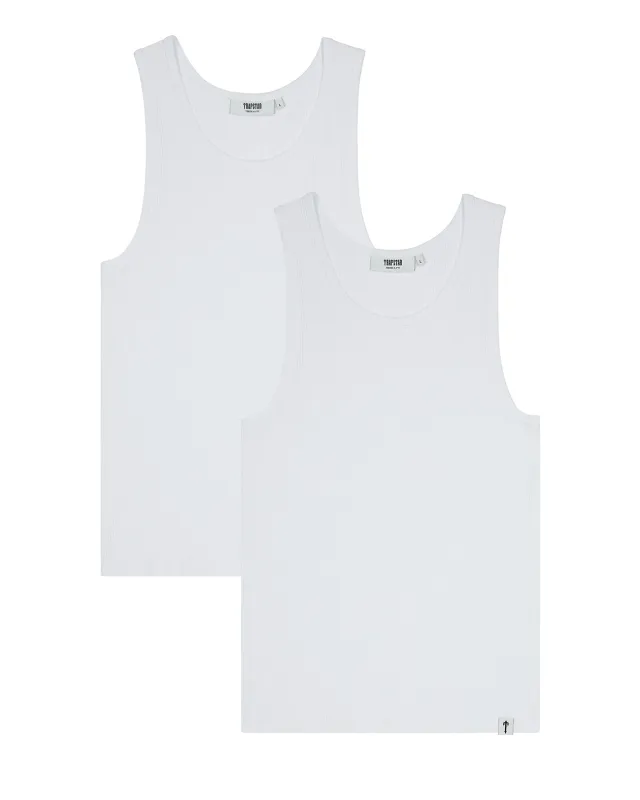 Foundation 2 Pack Vests - White/White* sold by Trapstar London