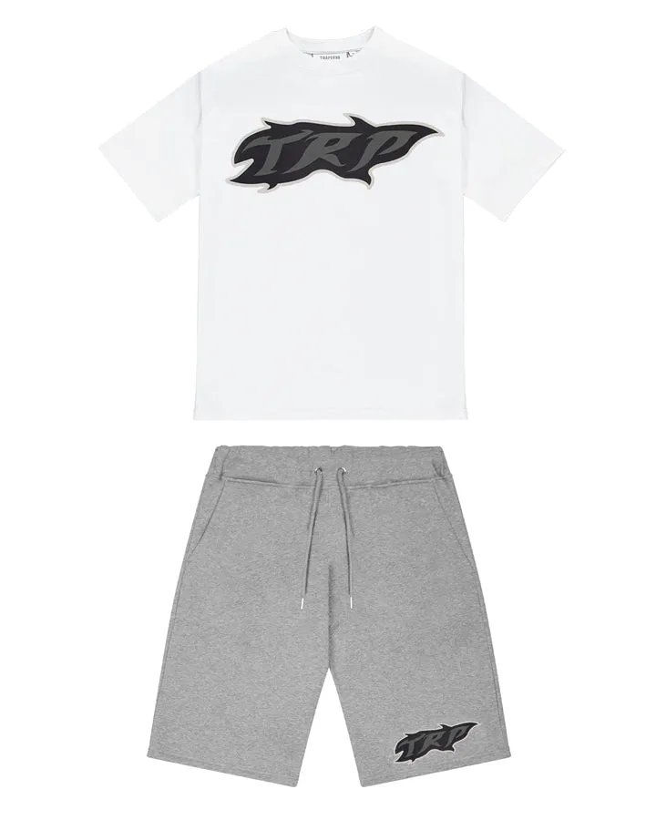TRP Flame Shorts Set - White/Grey sold by Trapstar London
