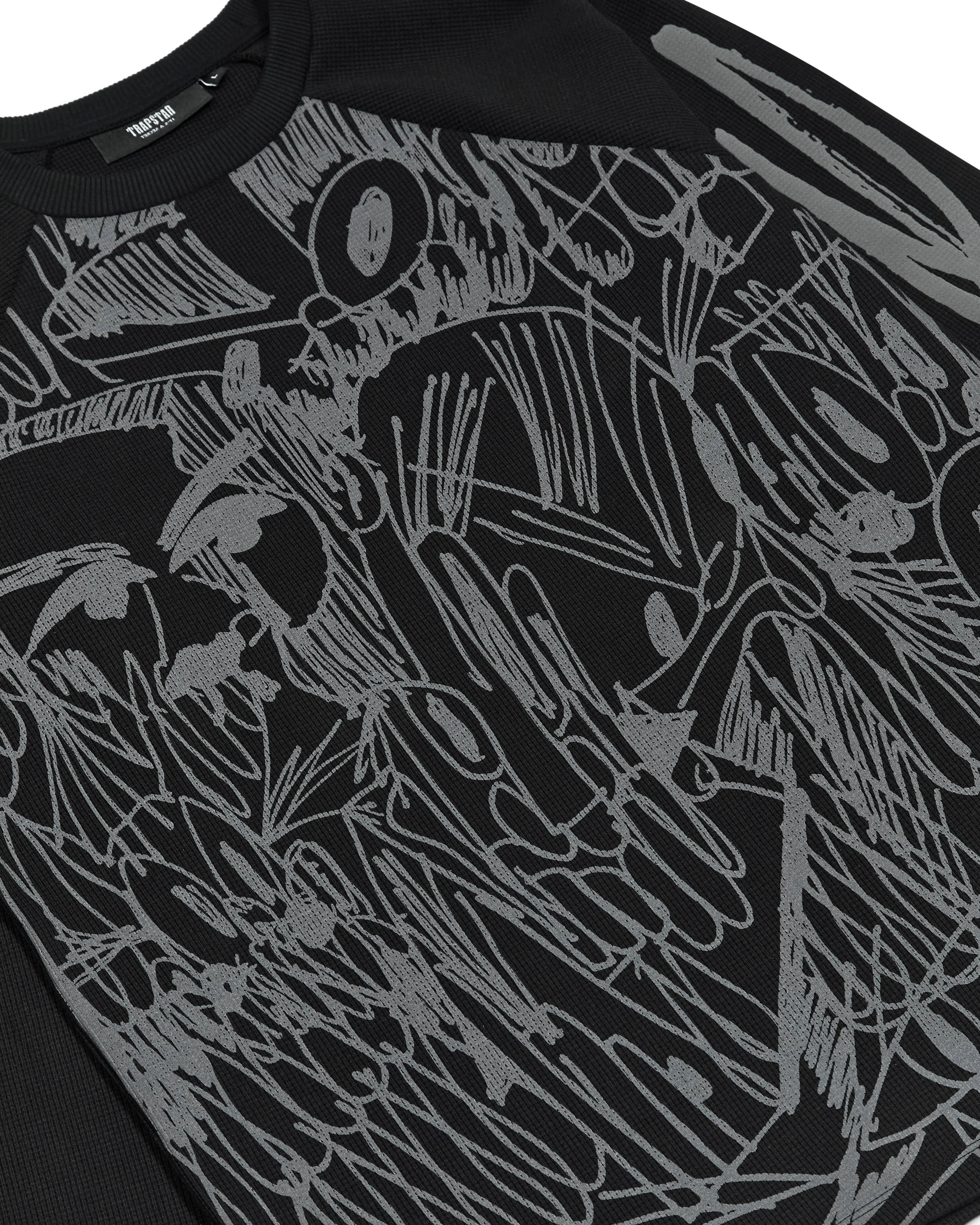 *PRE ORDER* Trapstar x Slawn Waffle LS Top - Black/Reflective sold by Trapstar London product image thumbnail 2