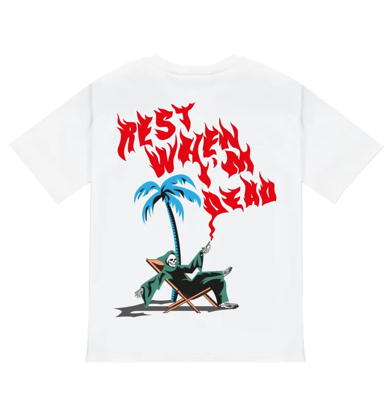 Rest When I'm Dead Tee - White sold by Trapstar London