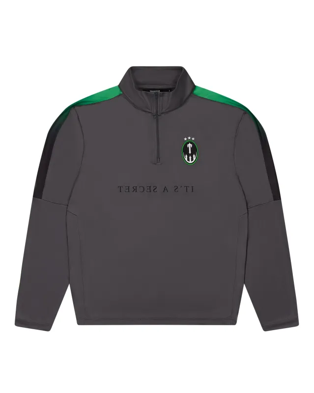 Half Zip Training Top - Grey/Green sold by Trapstar London