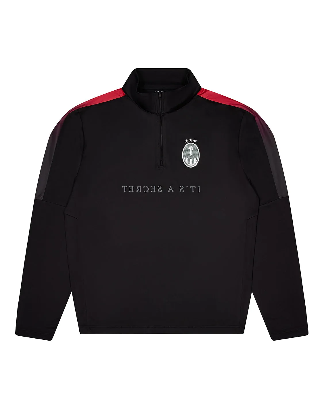 Half Zip Training Top - Black/Red sold by Trapstar London