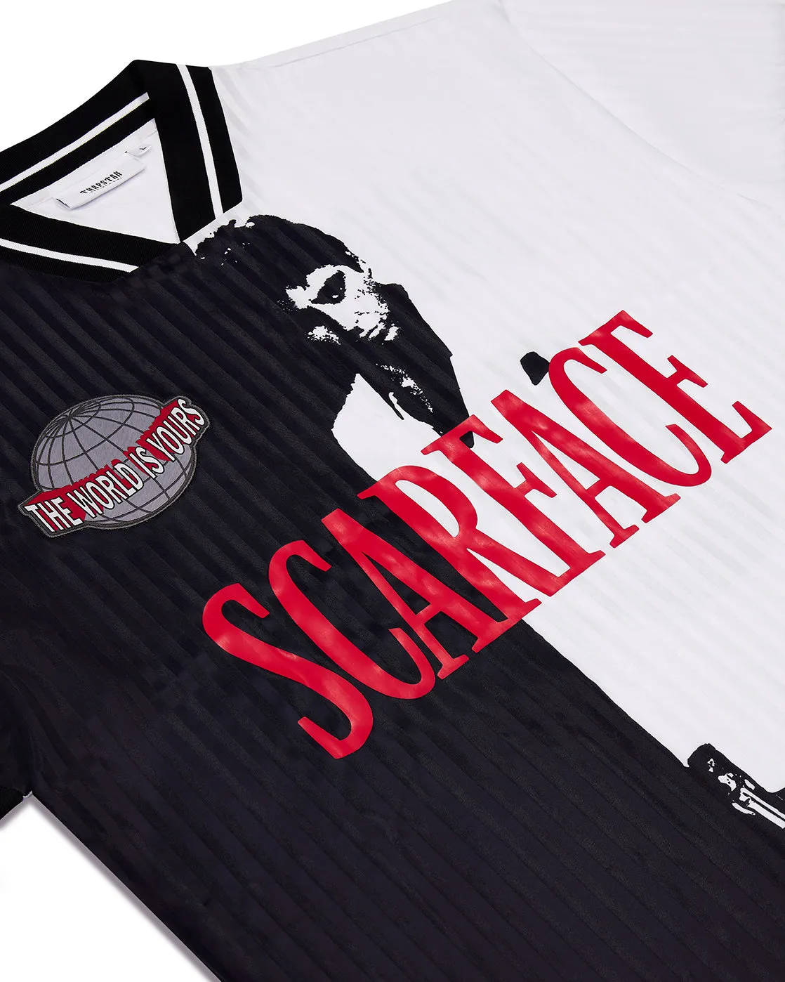 TRAPSTAR SCAR FACE サッカーシャツ　L Trapstar Scarface T-Shirt Large International Male White