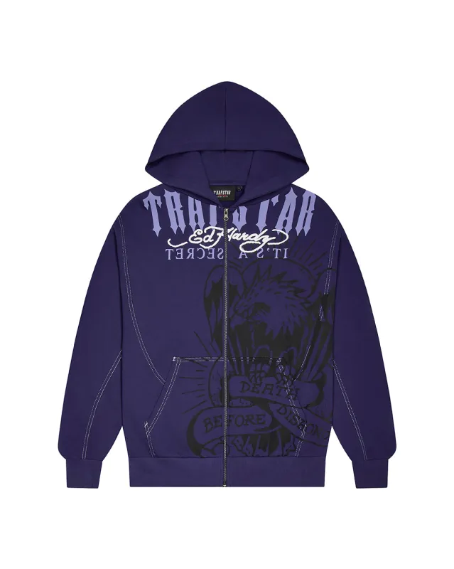 Trapstar x Ed Hardy DBD Hoodie - Navy sold by Trapstar London