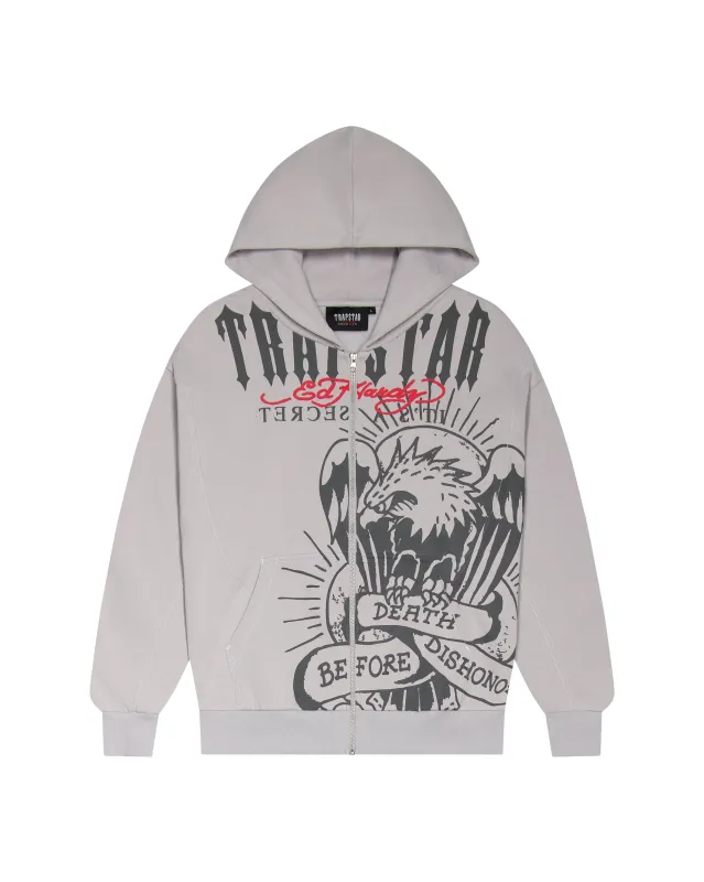 Trapstar x Ed Hardy DBD Hoodie - Grey sold by Trapstar London