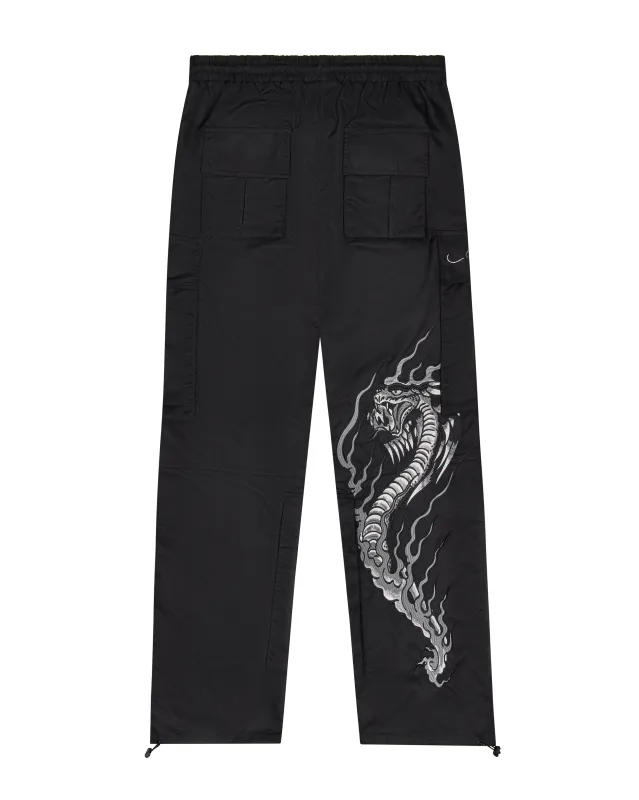 Trapstar x Ed Hardy Hell Cat Cargos - Black sold by Trapstar London