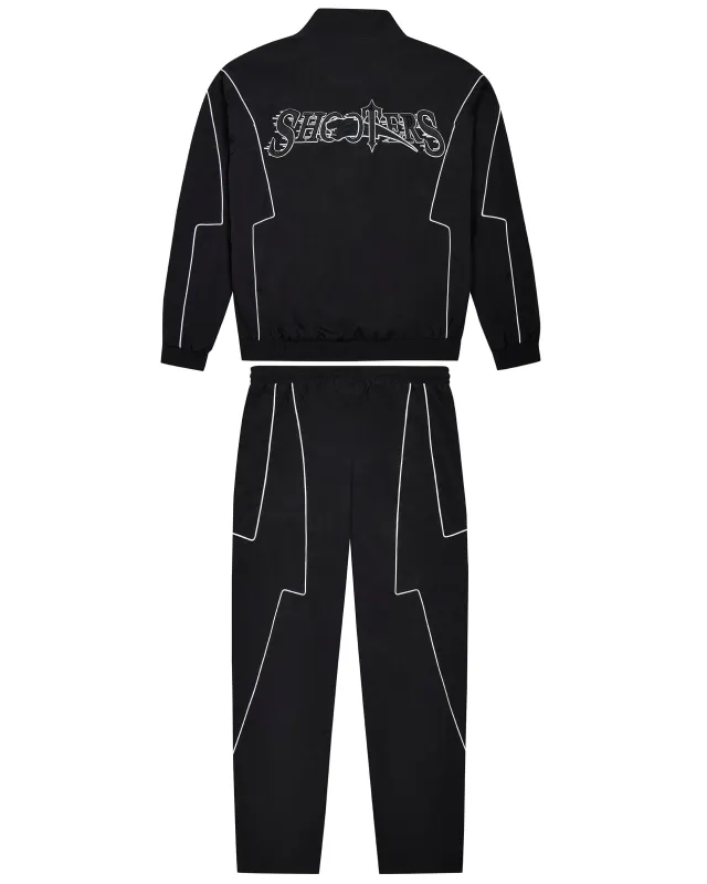 Irongate Crest Shell Tracksuit - Black/Teal | Parallel