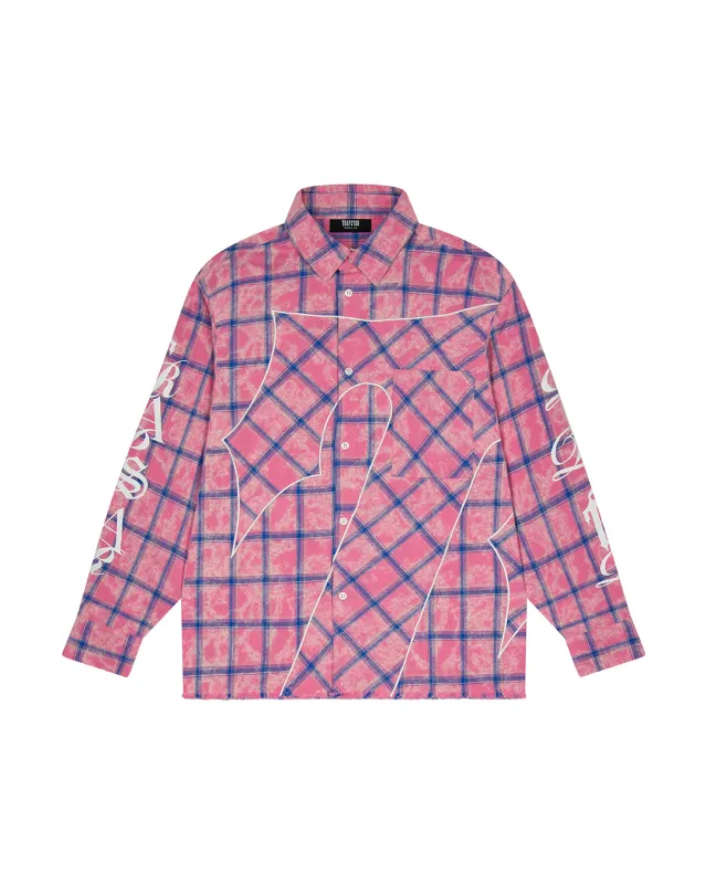 Script Flannel Shirt - Pink sold by Trapstar London