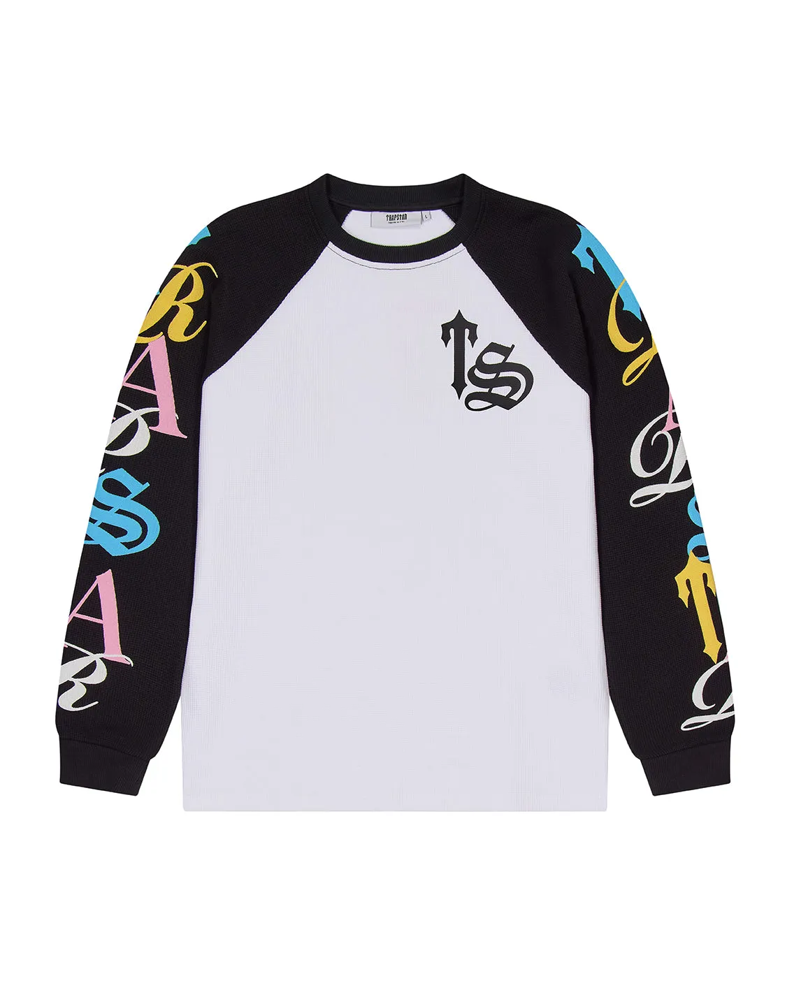 Script Waffle LS Top - White/Black/Candy sold by Trapstar London