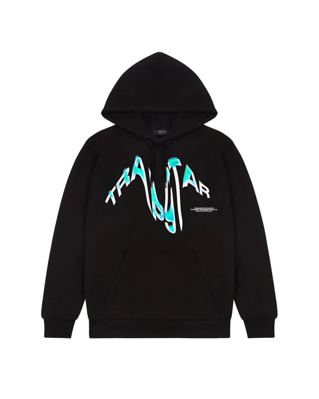 *PRE ORDER* Trapstar Distortion Hoodie - Black/Teal sold by Trapstar London