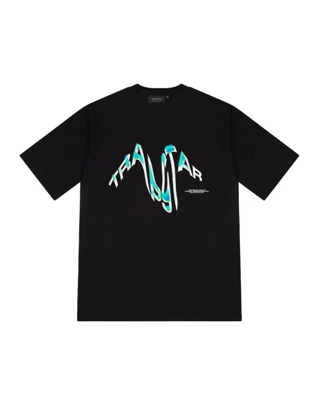 Trapstar Distortion Tee - Black/Teal sold by Trapstar London