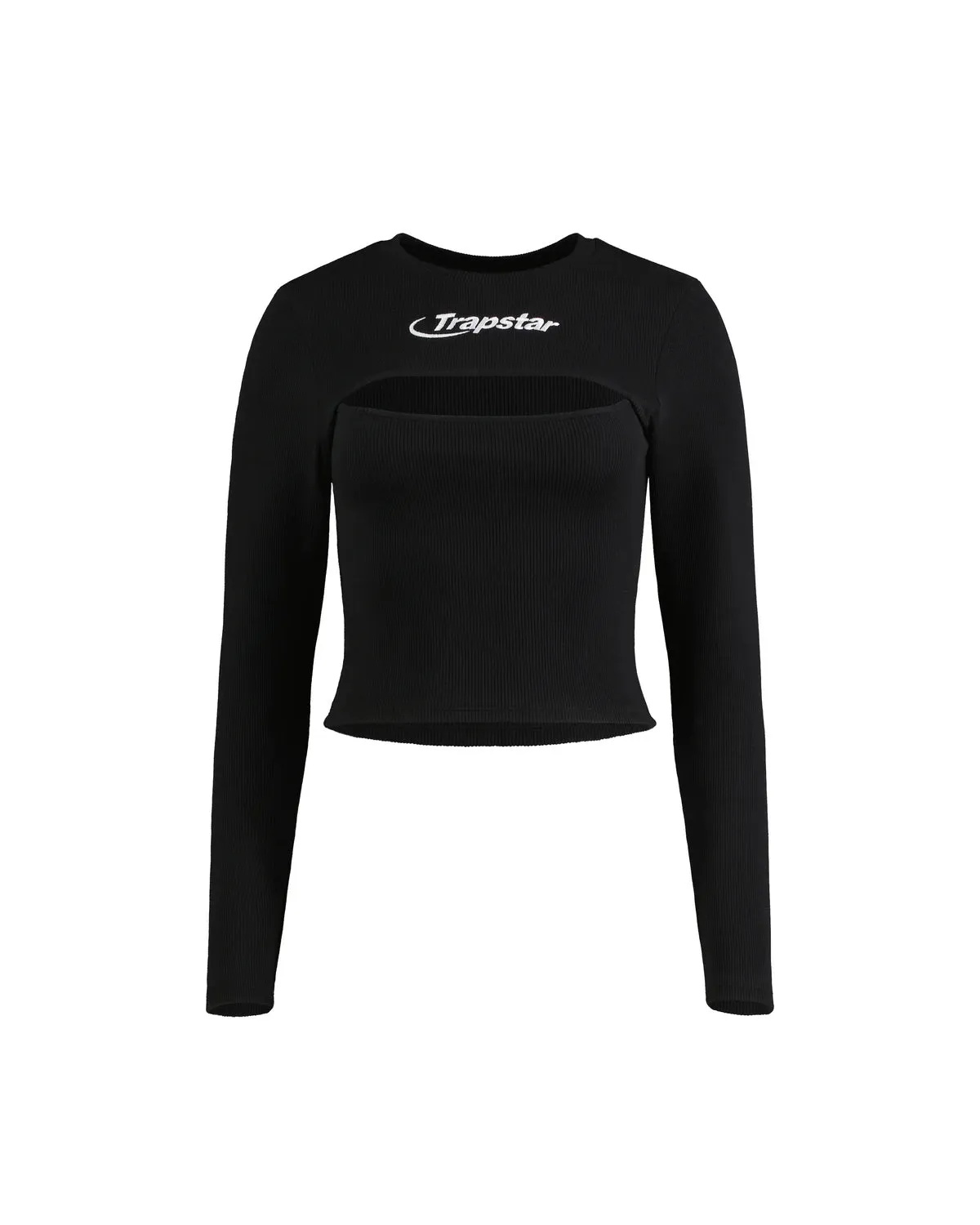 Women's Hyperdrive Long Sleeve Cut Out Top - Black/White sold by Trapstar London