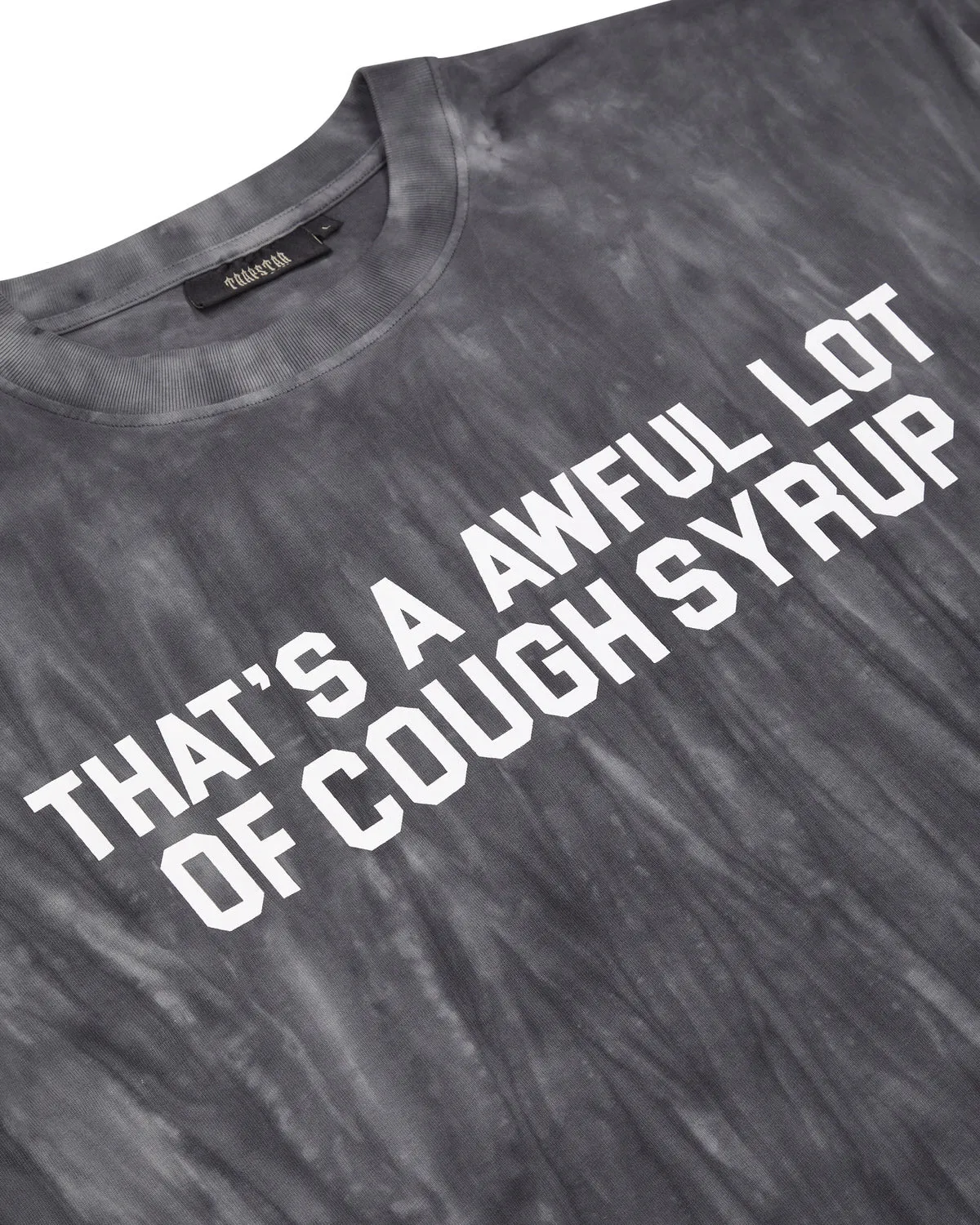 Trapstar x 咳止めシロップ スクリプト パフ Tシャツ - ブラック Trapstar x Cough Syrup Irongate Washed T-Shirt - Black