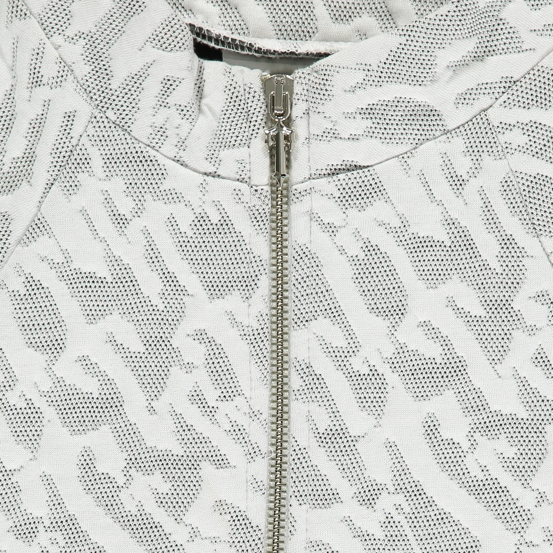 Women's Jacquard Fitted Zip Crop Top - White sold by Trapstar London product image thumbnail 3