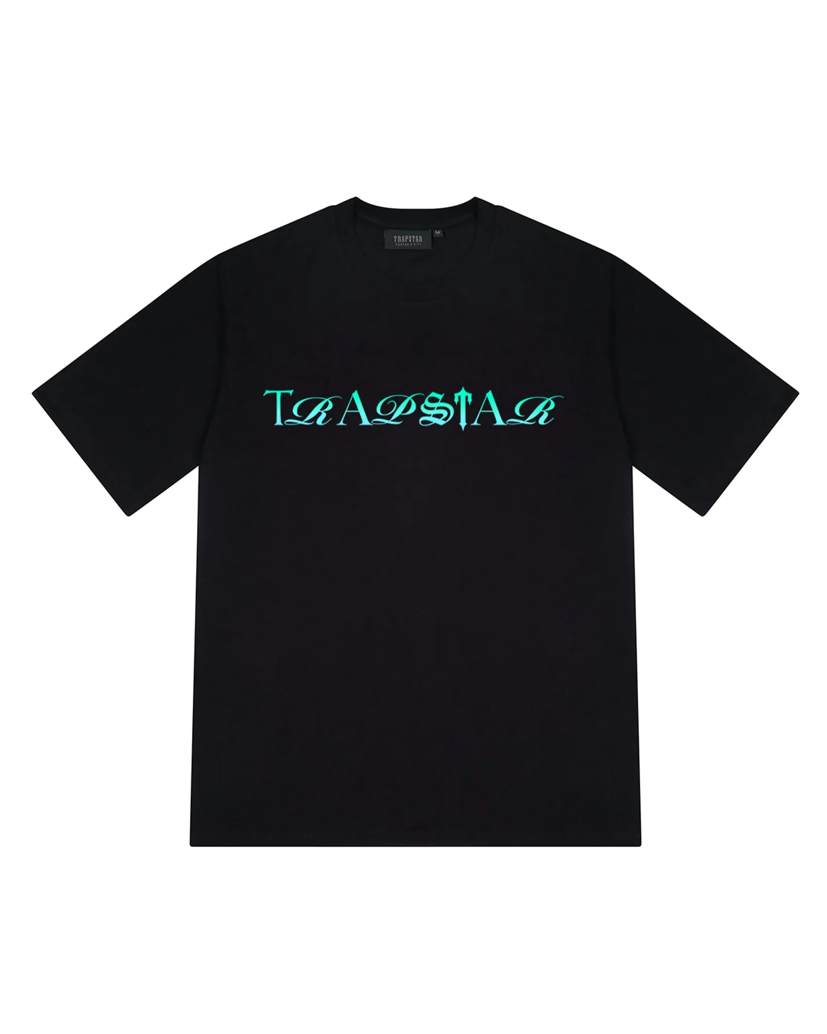 Script Print Tee - Black/Aqua sold by Trapstar London