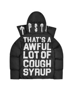 【TRAPSTAR LONDON】Trapstar x Cough Syrup Puff Hoodie Trapstar x Cough Syrup Irongate Collar Puffer - Black | Parallel
