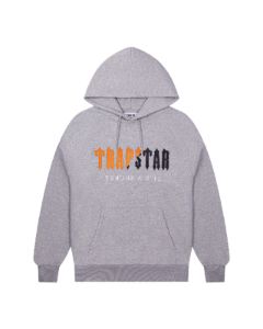 Decoded Chenille Hooded Tracksuit - Grey/Orange sold by Trapstar London