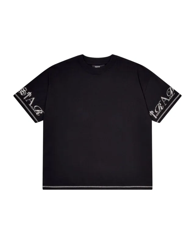 Script Tee 2.0 - Black/ Diamanté* sold by Trapstar London