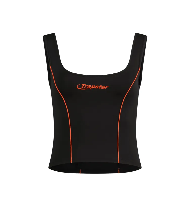 Women’s Hyperdrive Piping Vest - Black/Orange sold by Trapstar London