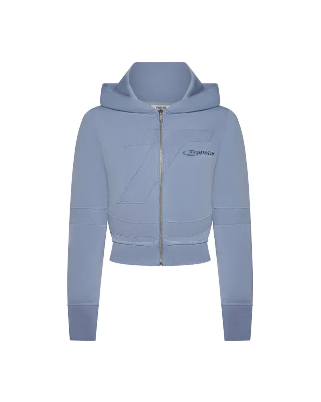 Women's Hyperdrive Rib Panel Zip Hoodie - Blue sold by Trapstar London