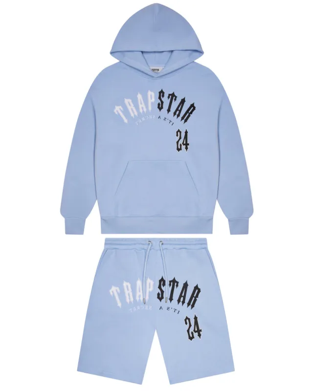 Split Arch Irongate Hooded Shorts Set - Blue/Black sold by Trapstar London