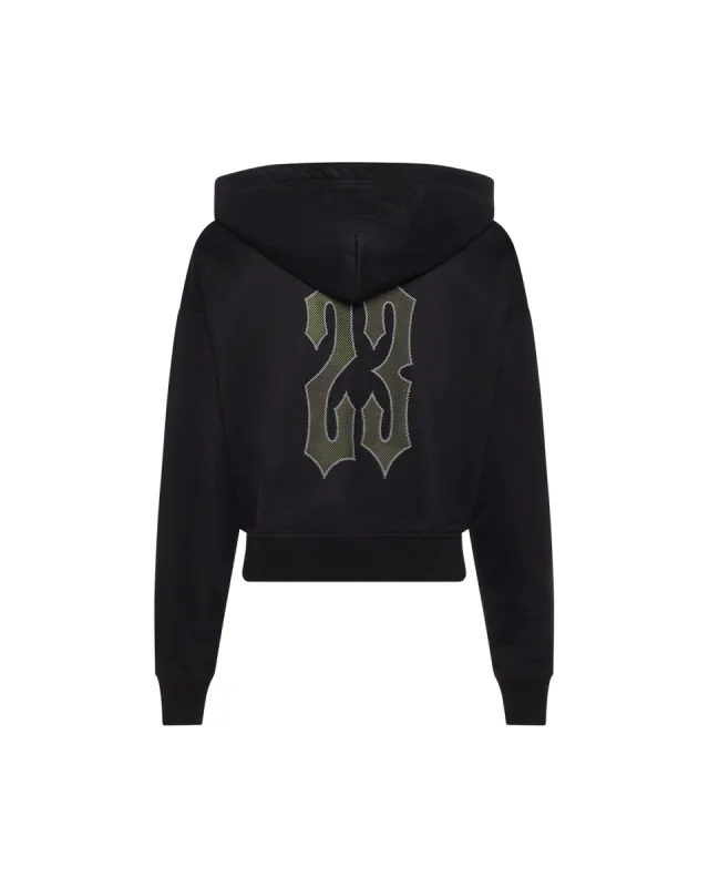 Women’s Mesh Irongate Arch Hoodie - Black sold by Trapstar London