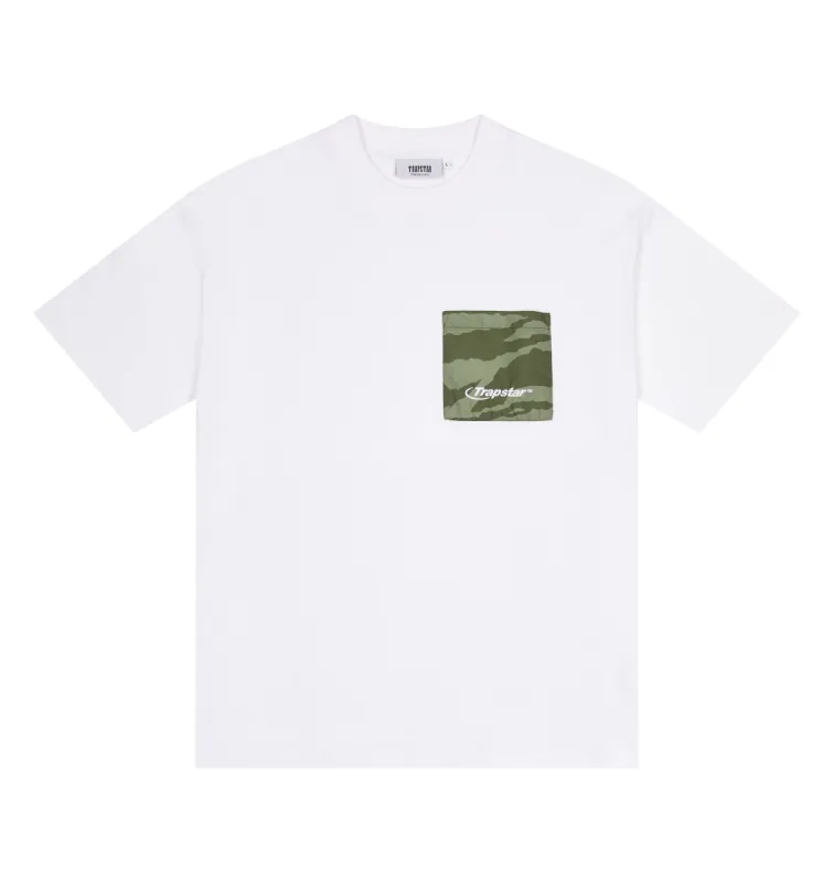 Hyperdrive Pocket Tee - White/Tiger Camo sold by Trapstar London