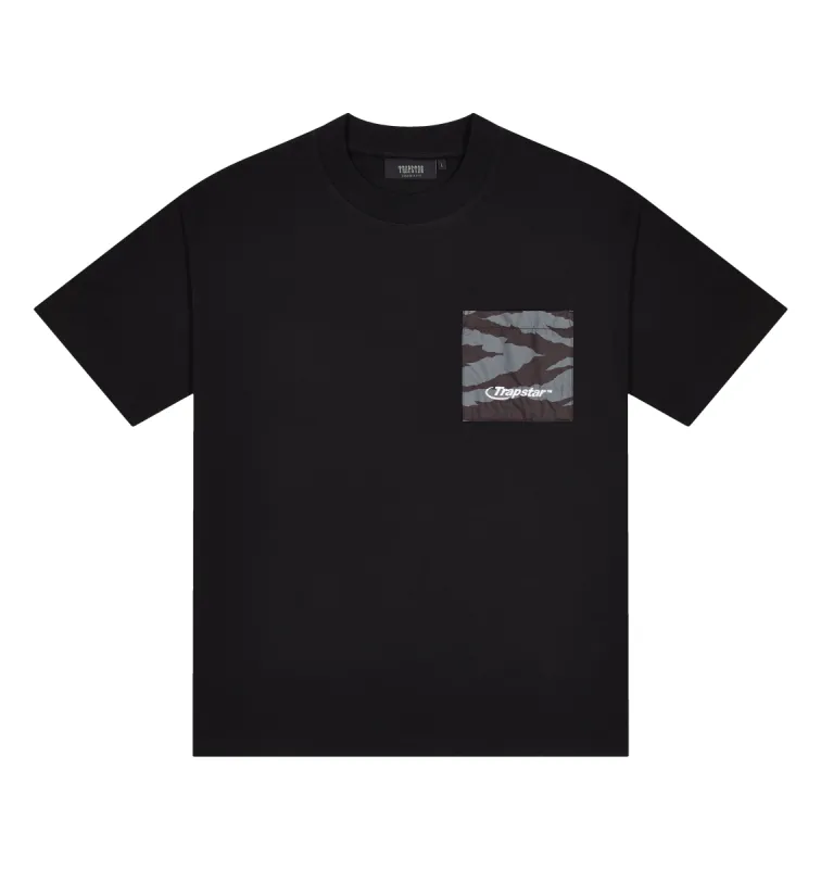 Hyperdrive Pocket Tee - Black/Grey Tiger Camo sold by Trapstar London