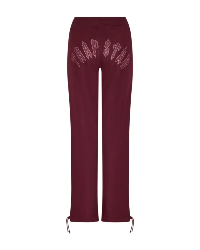 Women’s Mesh Irongate Arch Joggers - Burgundy made by Trapstar London