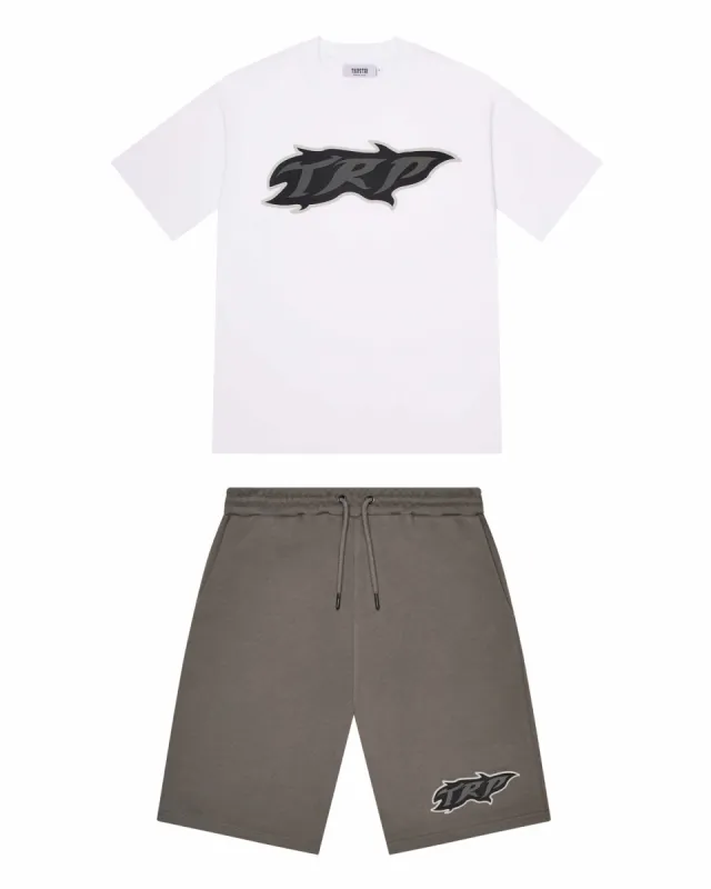 TRP Flame Short Set - White/Khaki sold by Trapstar London