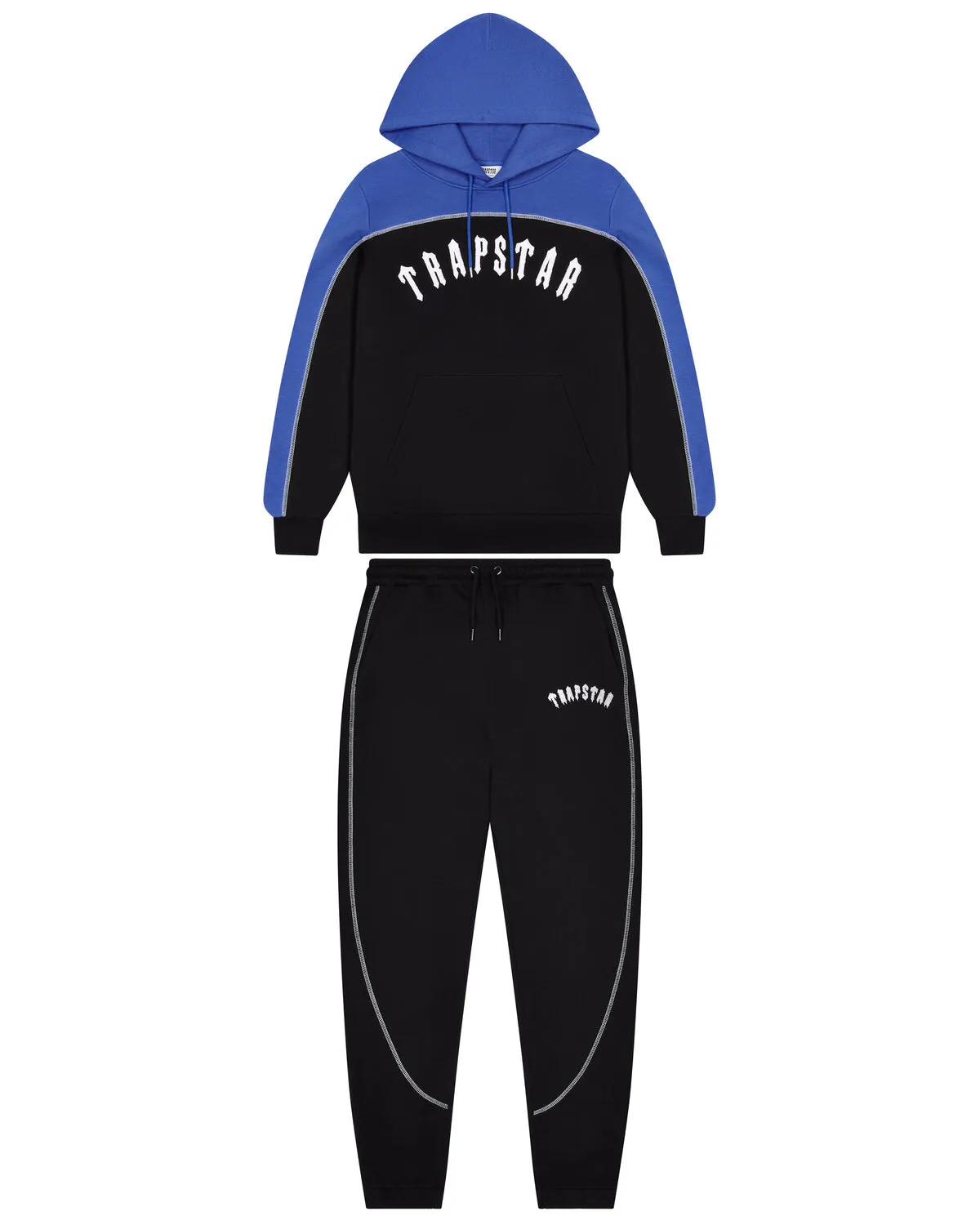Irongate Chenille Arch Hooded Tracksuit - Black/Blue sold by Trapstar London