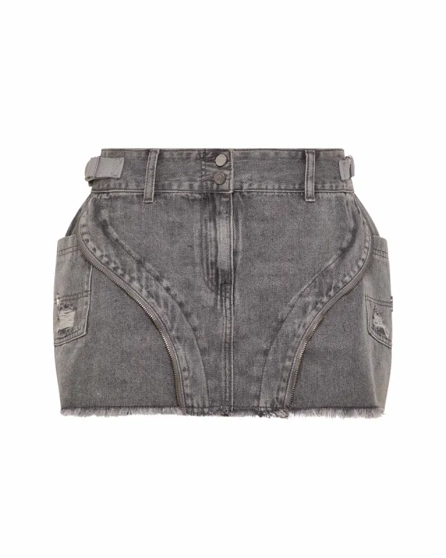 【Trapstar London】 Womens Denim Zip Detail Mini Skirt Women's Irongate T Denim Zip Detail Mini Skirt - Pink | Parallel