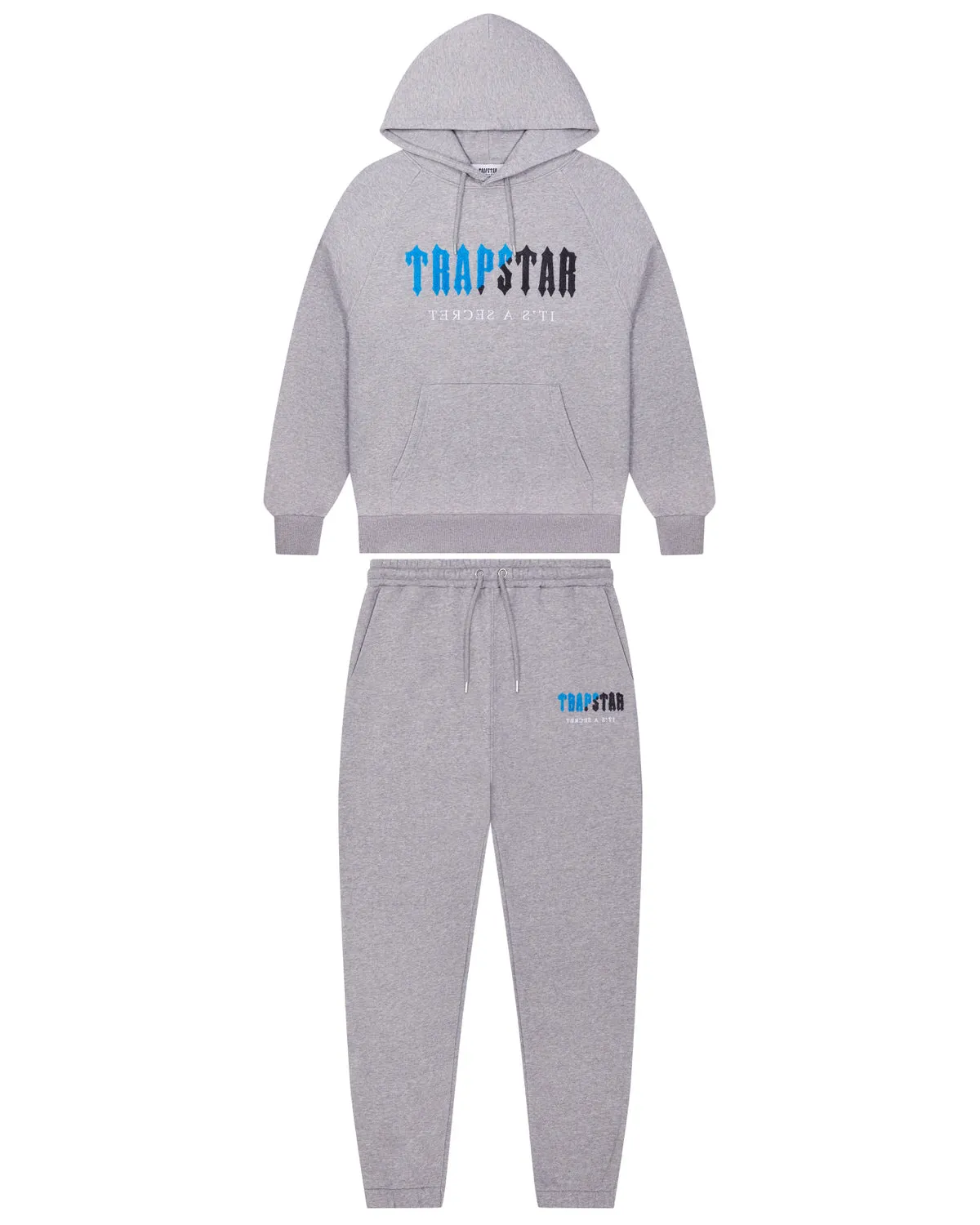 Decoded Chenille Hooded Tracksuit - Grey/Blue/Grey sold by Trapstar London